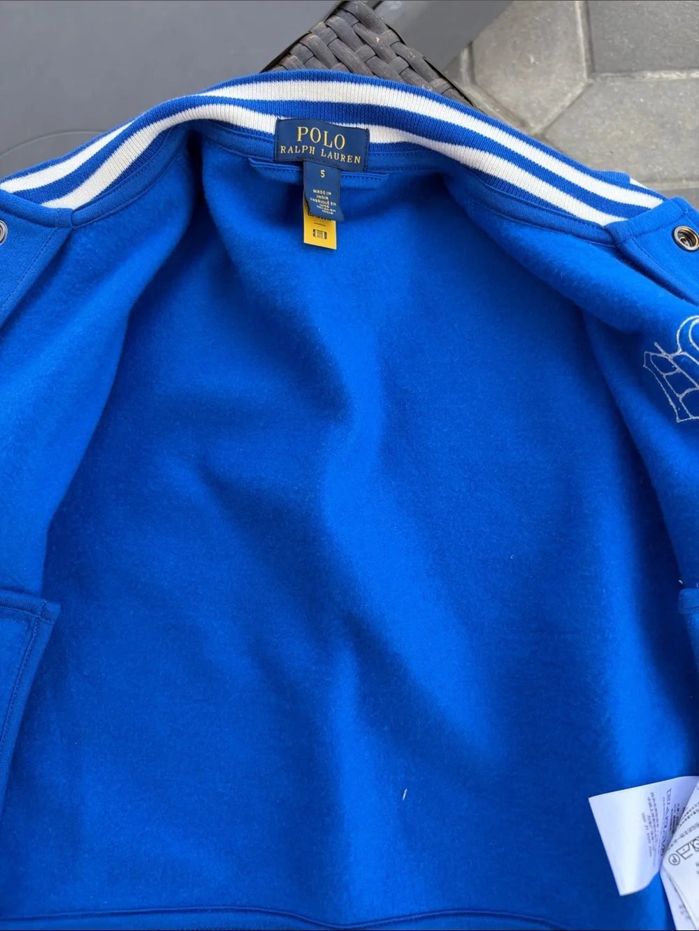 Polo by Ralph Lauren Royal Blue and White Kids Varsity Jacket